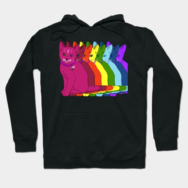 Rainbow Kitty Eight Kitties of ROYGBIV Feeling At Home Hoodie by ElsewhereArt